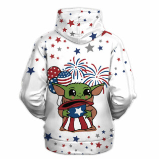 Star Wars Baby Yoda Independence Day Gift For Fans - Hoodie  - Owl Ohh