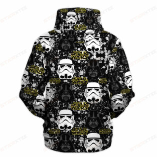 Star Wars Pattern Black and White Gift For Fans - Hoodie  - Owl Ohh