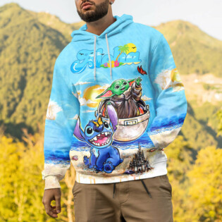 Star Wars Stitch And Baby Yoda Summer Gift For Fans - Hoodie  - Owl Ohh