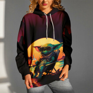 Star Wars Baby Yoda Beach Vibes Only Gift For Fans - Hoodie  - Owl Ohh