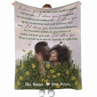 African American Every Love Story Is Beautiful Afro Couple Personalized - Flannel Blanket - Owl Ohh - Owl Ohh