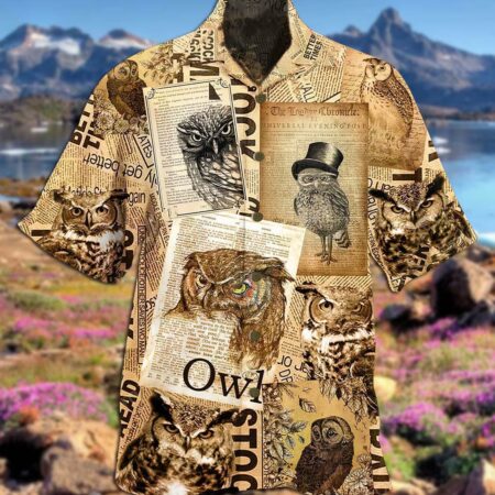Owl Paper Retro Vintage - Hawaiian Shirt - Owl Ohh - Owl Ohh
