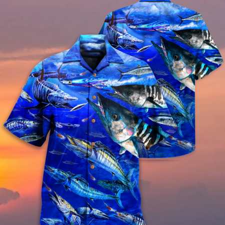 Fishing Love Blue Ocean - Hawaiian Shirt - Owl Ohh - Owl Ohh