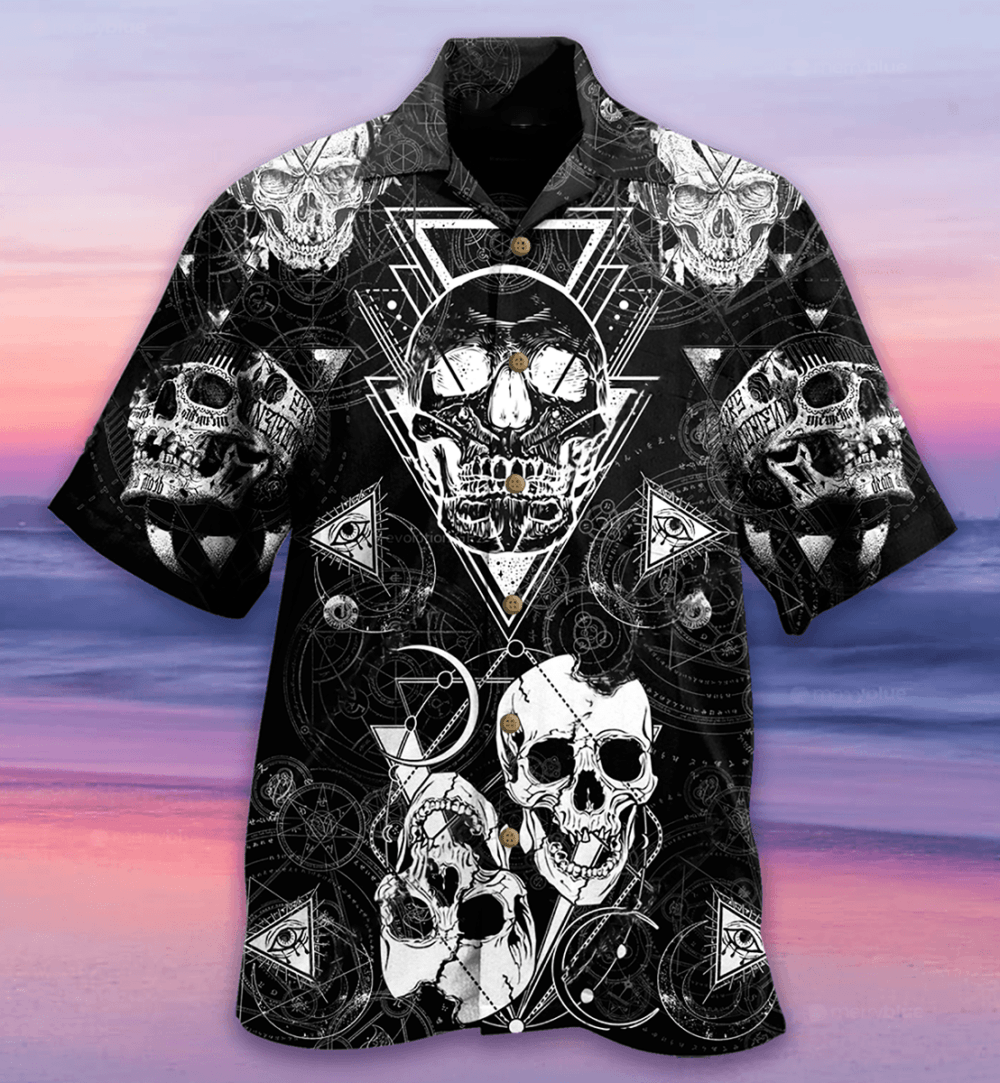 Skull Love Black - Hawaiian Shirt - Owl Ohh - Owl Ohh