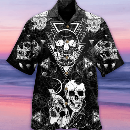 Skull Love Black - Hawaiian Shirt - Owl Ohh - Owl Ohh