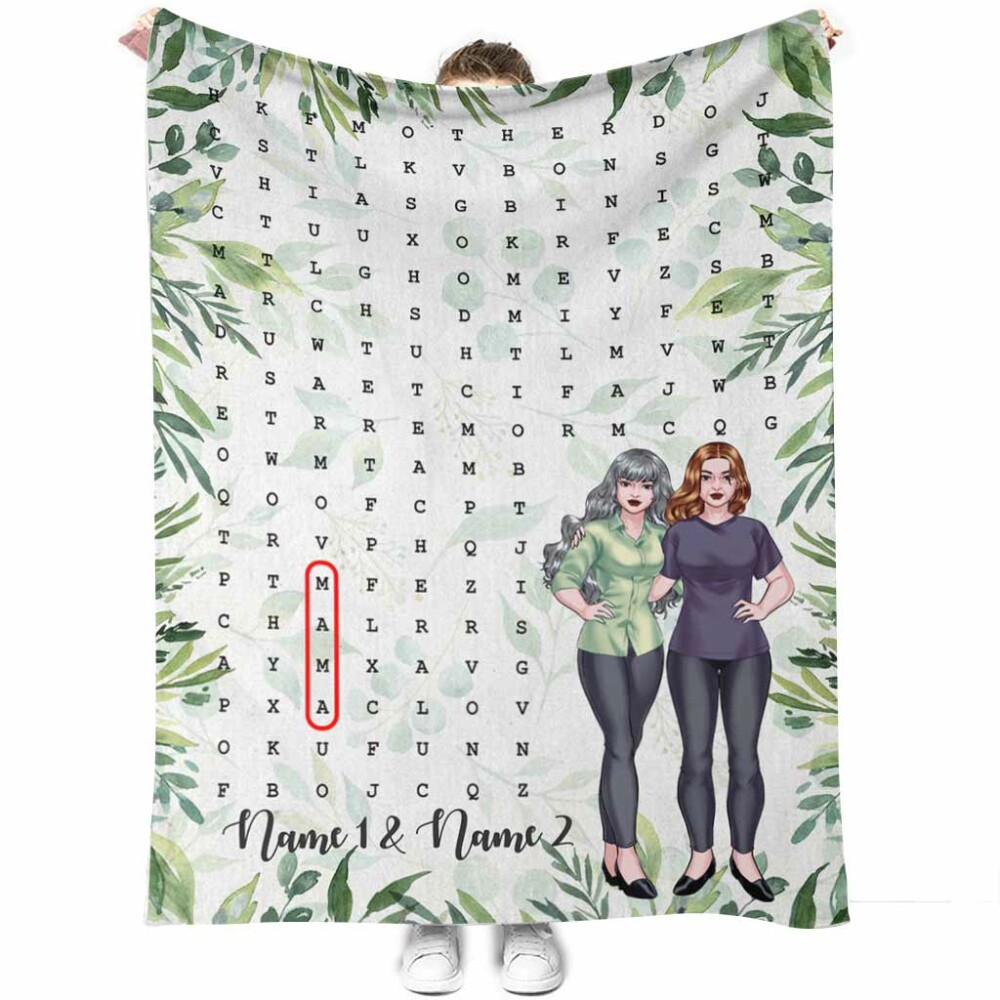 Family Love Mom Home Laughter Crossword Mother's Day Personalized - Flannel Blanket - Owl Ohh - Owl Ohh