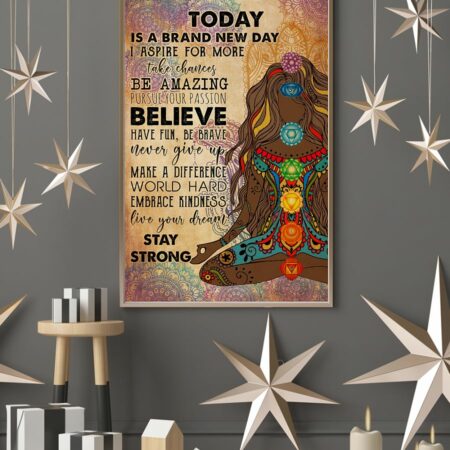 Yoga Today Is A Brand New Day - Vertical Poster - Owl Ohh - Owl Ohh