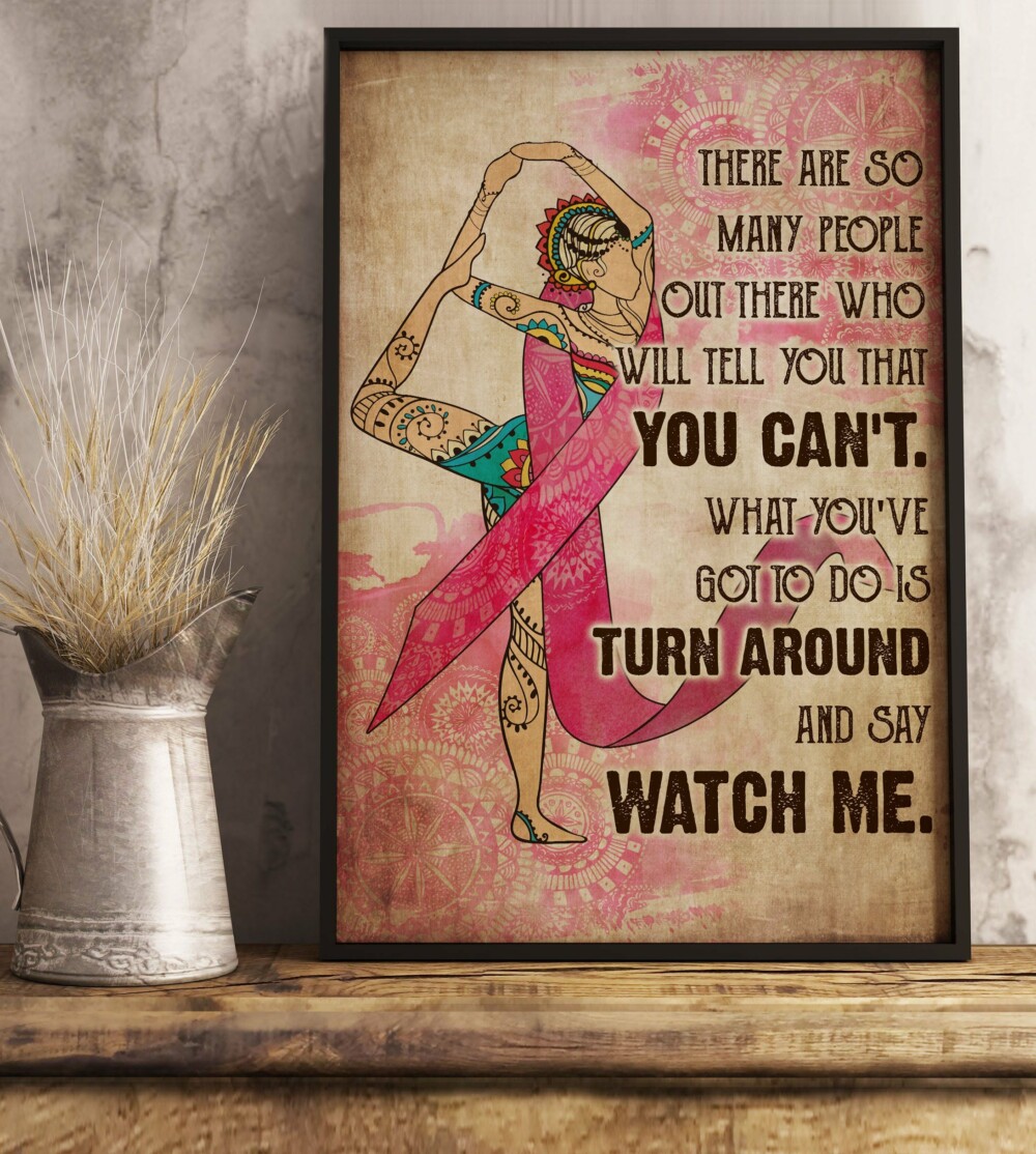 Yoga Breast Cancer Love Life Amazing Style - Vertical Poster - Owl Ohh - Owl Ohh