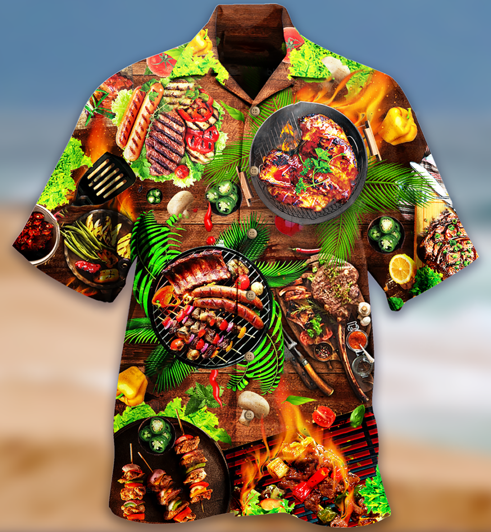 Food Love Fresh BBQ - Hawaiian Shirt - Owl Ohh - Owl Ohh