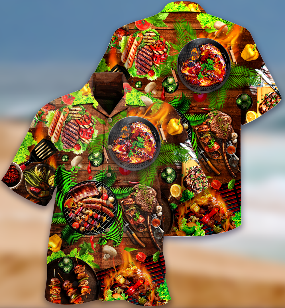 Food Love Fresh BBQ - Hawaiian Shirt - Owl Ohh - Owl Ohh