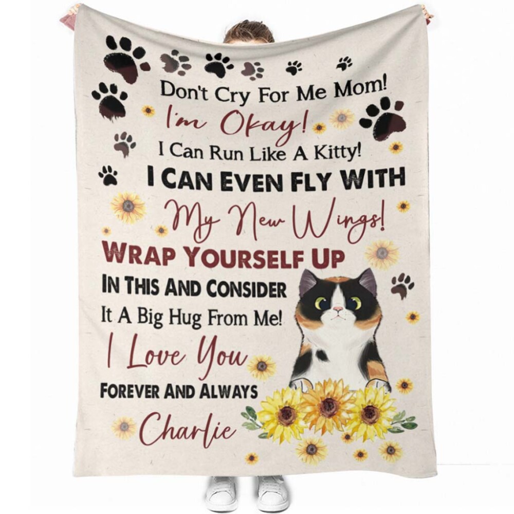 Cat Don't Cry For Me Mom Mother's Day Cat Personalized - Flannel Blanket - Owl Ohh - Owl Ohh