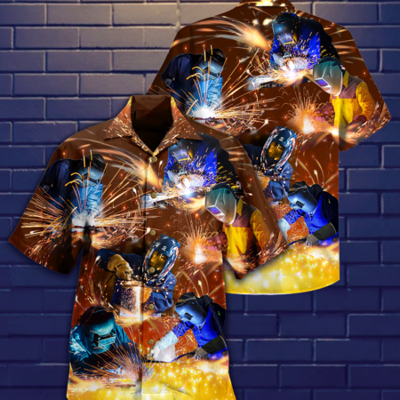 Welder Works Hard Love It - Hawaiian Shirt - Owl Ohh - Owl Ohh