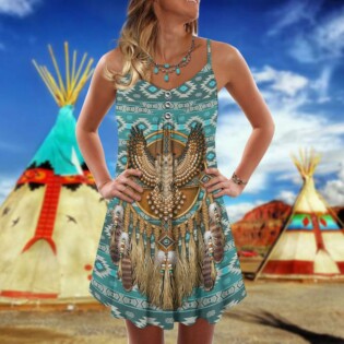 Native Owls Summer Blue Vibes Pattern - Summer Dress - Owl Ohh - Owl Ohh