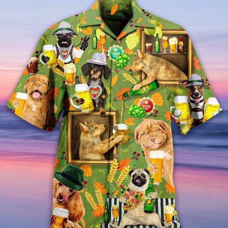 Beer Dogs Green Style - Hawaiian Shirt - Owl Ohh - Owl Ohh