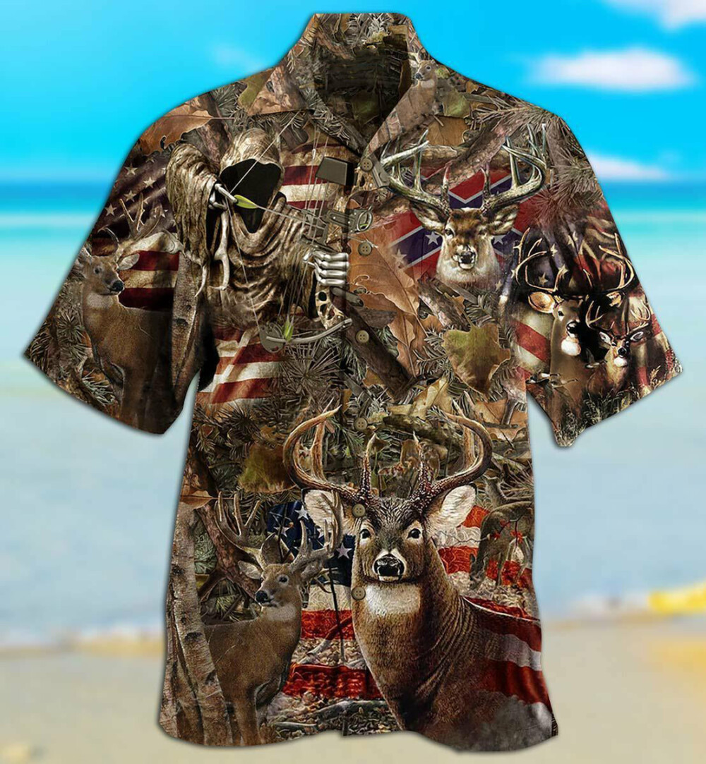 Hunting Deer Loves Forest America - Hawaiian Shirt - Owl Ohh - Owl Ohh