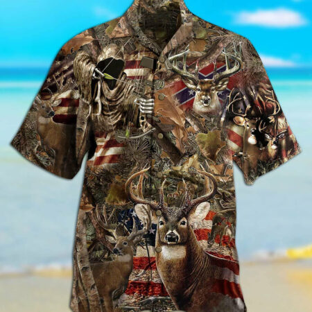 Hunting Deer Loves Forest America - Hawaiian Shirt - Owl Ohh - Owl Ohh