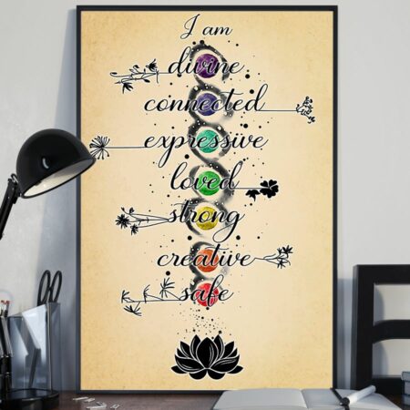 Yoga Life Peace I Am Divine - Vertical Poster - Owl Ohh - Owl Ohh