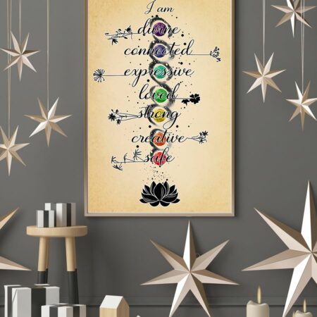 Yoga Life Peace I Am Divine - Vertical Poster - Owl Ohh - Owl Ohh
