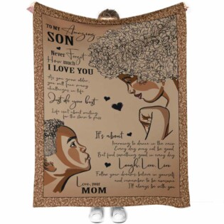 African American To My Amazing Son - Flannel Blanket - Owl Ohh - Owl Ohh