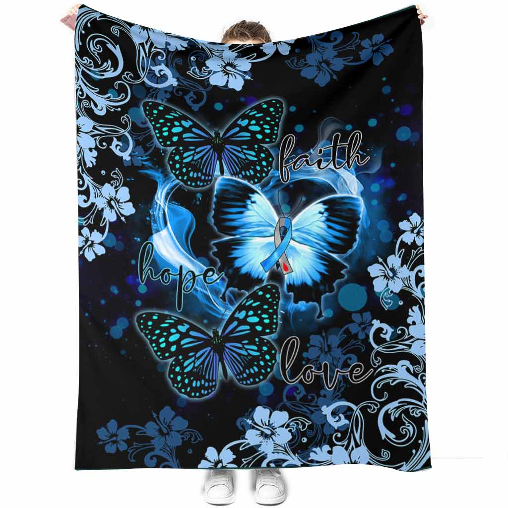 Butterfly Faith Hope Love In Romantic Night - Flannel Blanket - Owl Ohh - Owl Ohh