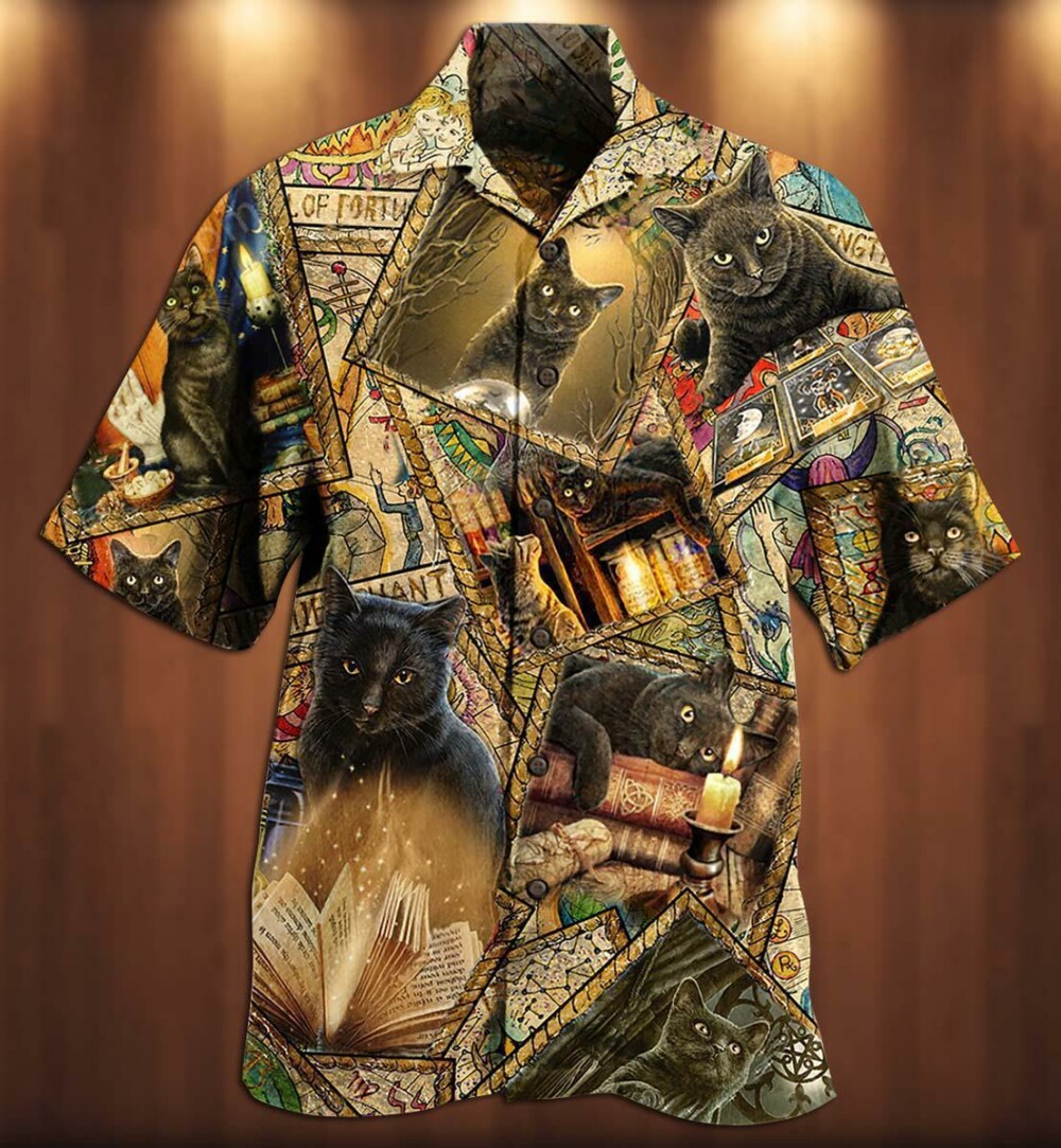 Cat Love Books Magic - Hawaiian Shirt - Owl Ohh - Owl Ohh