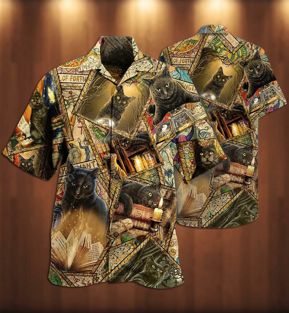 Cat Love Books Magic - Hawaiian Shirt - Owl Ohh - Owl Ohh