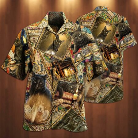 Cat Love Books Magic - Hawaiian Shirt - Owl Ohh - Owl Ohh