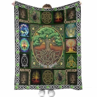 Witch Earth Tree Of Life Personalized - Flannel Blanket - Owl Ohh - Owl Ohh