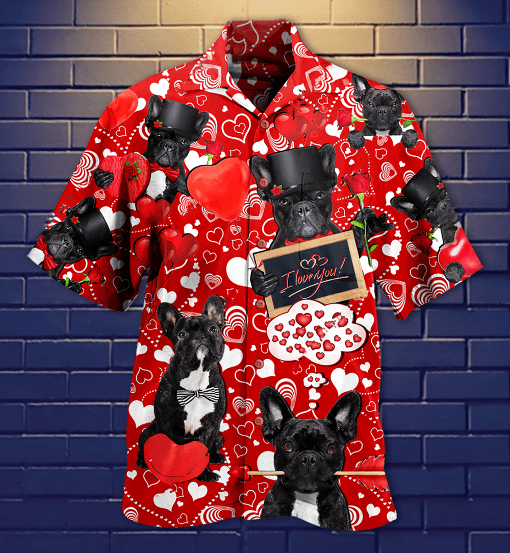 French Bulldog Dogs Love You - Hawaiian Shirt - Owl Ohh - Owl Ohh