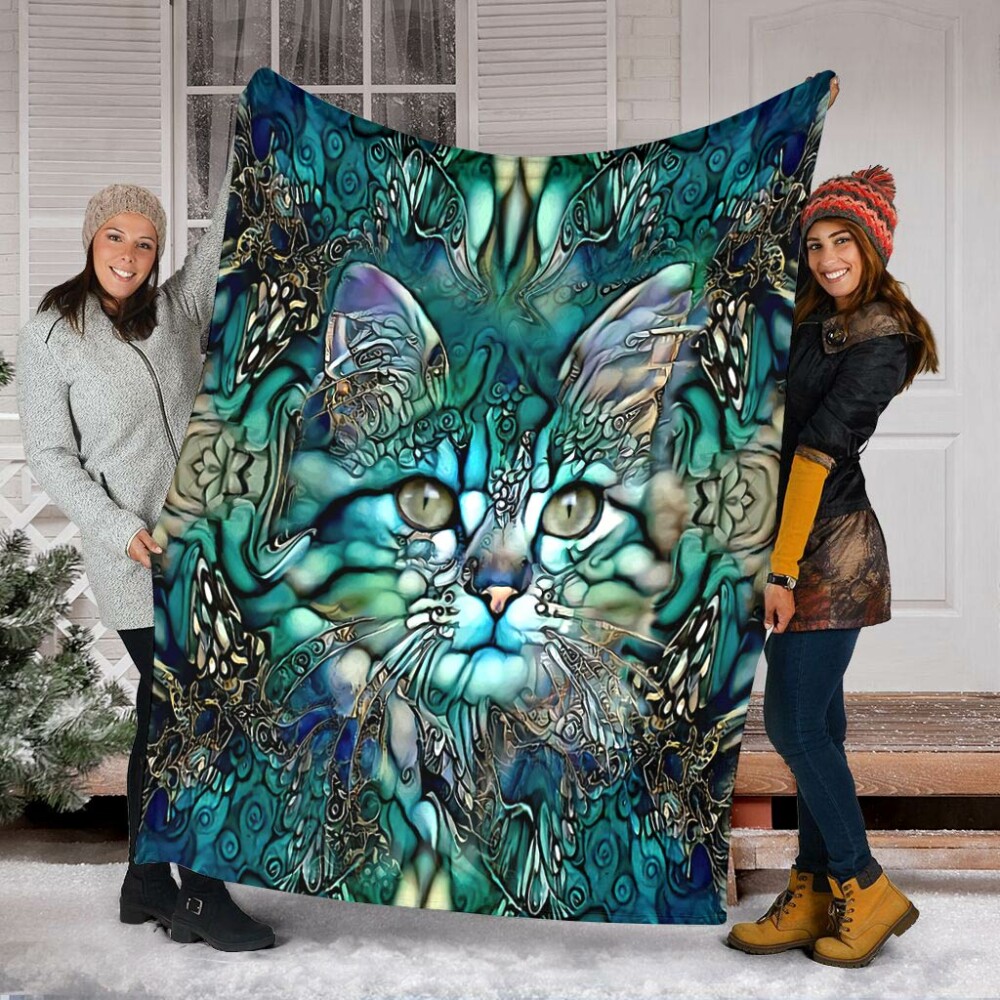 Cat Awesome Style - Flannel Blanket - Owl Ohh - Owl Ohh