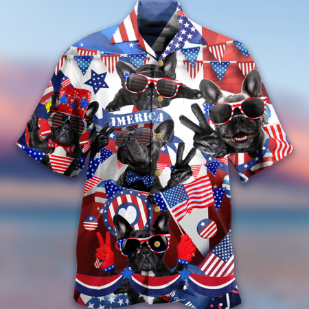 French Bulldog Loves America - Hawaiian Shirt - Owl Ohh - Owl Ohh