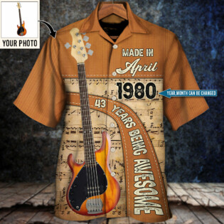 Guitar Lover Years Of Being Awesome Custom Photo Personalized - Hawaiian Shirt - Personalized Photo Gifts, Custom Photo Gifts, Personalized Gifts Ideas - Owl Ohh