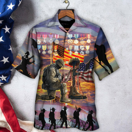 Veteran The High Price Of Freedom Is A Cost Paid By A Brave Few With Lot Of Metals - Hawaiian Shirt - Owl Ohh - Owl Ohh
