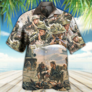 Veteran War Painting Fighting Together - Hawaiian Shirt - Owl Ohh - Owl Ohh