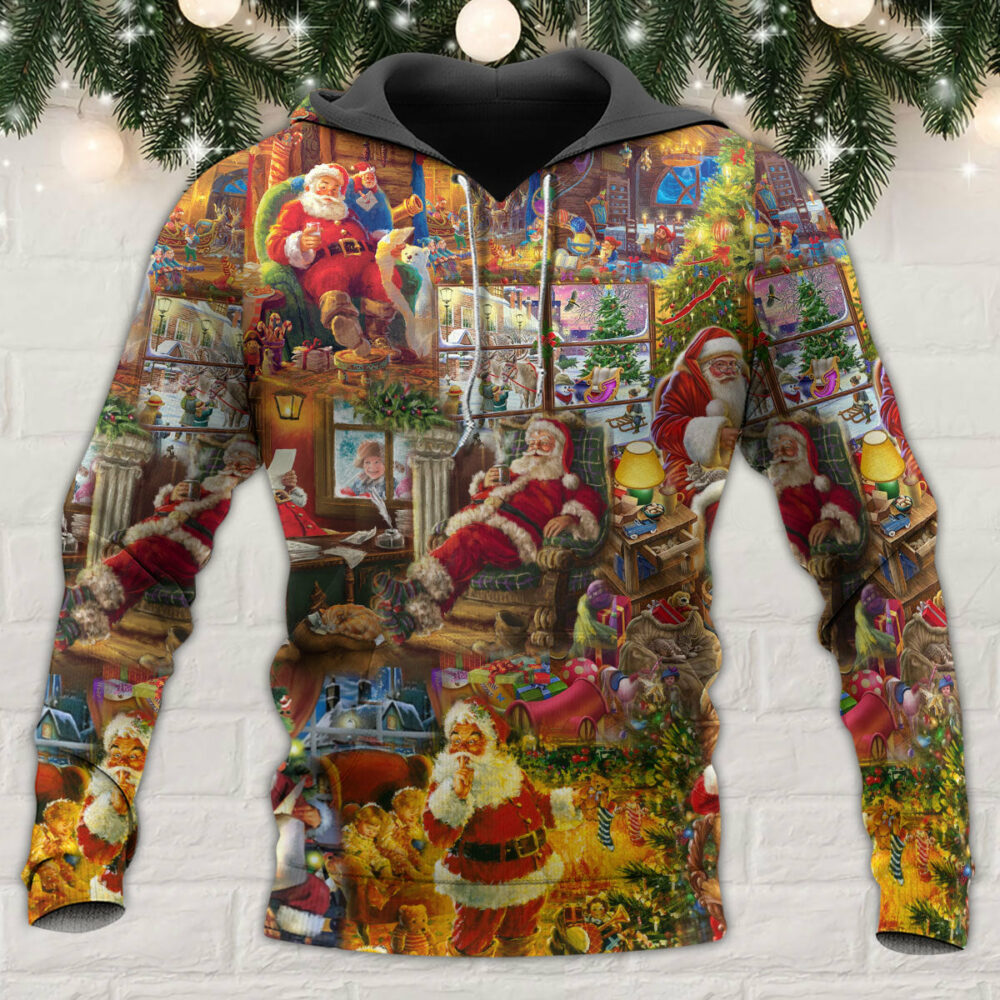 Santa Christmas Happy Holiday Season Of Joy - Hoodie - Owl Ohh - Owl Ohh