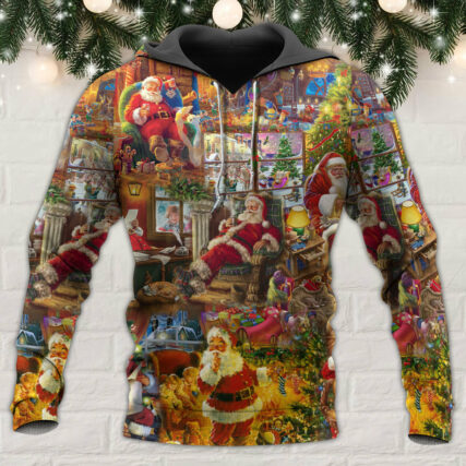 Santa Christmas Happy Holiday Season Of Joy - Hoodie - Owl Ohh - Owl Ohh