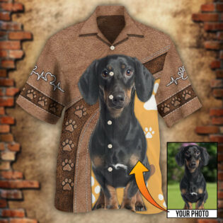 Dog Paw Brown Style Classic Custom Photo Personalized - Hawaiian Shirt - Owl Ohh - Owl Ohh