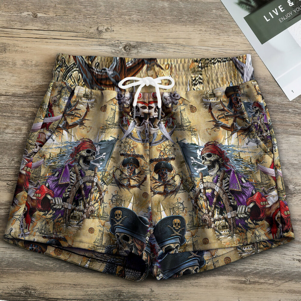 Skull Amazing Pirate Vintage - Women's Casual Shorts - Owl Ohh - Owl Ohh