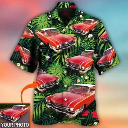 Car Eldorado Car Classic Tropical Flower Custom Photo - Hawaiian Shirt - Owl Ohh - Owl Ohh