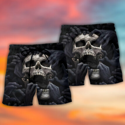 Skull Dark Screaming Hell's Hand - Beach Short - Owl Ohh - Owl Ohh
