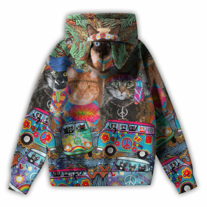 Hippie Cat Love Hippie Life - Ears Hoodie - Owl Ohh - Owl Ohh