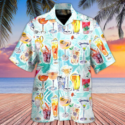 Wine Cocktail And Beach Tropical - Hawaiian Shirt - Owl Ohh - Owl Ohh