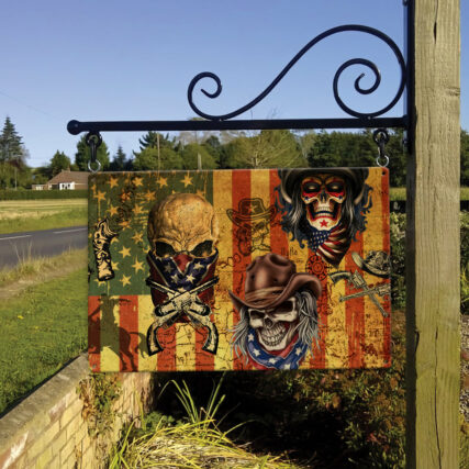 Skull Cowboy America Retro - Metal Sign - Owl Ohh - Owl Ohh