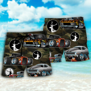 Hunting I Like Hot Rods And Hunting - Beach Short - Owl Ohh - Owl Ohh