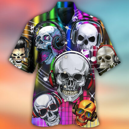 Skull Aloha Skull Music Lets Get High - Hawaiian Shirt - Owl Ohh - Owl Ohh