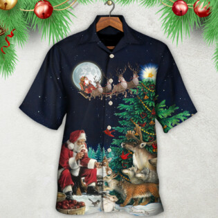 Christmas Santa Giving Christmas For Everyone Christmas Night - Hawaiian Shirt - Owl Ohh - Owl Ohh