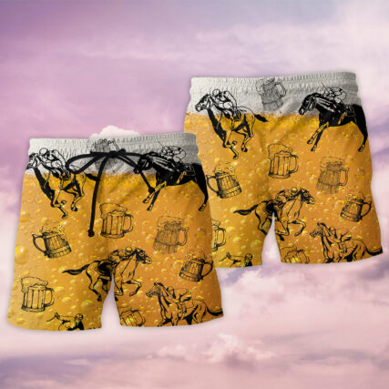 Horse Racing And Beer - Beach Short - Owl Ohh - Owl Ohh