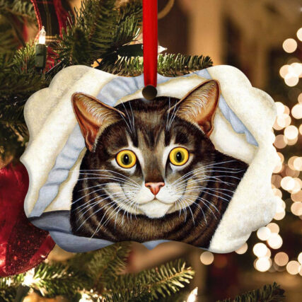 Cat Cute Tabby Art Style - Horizontal Ornament - Owl Ohh - Owl Ohh