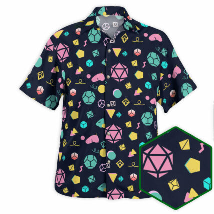 DnD Dice Neon Color Style - Hawaiian Shirt - Owl Ohh - Owl Ohh
