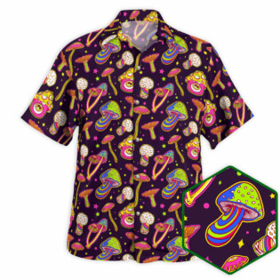 DnD Trippy Mushroom Pattern - Hawaiian Shirt - Owl Ohh - Owl Ohh